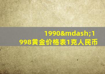 1990—1998黄金价格表1克人民币