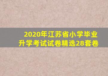 2020年江苏省小学毕业升学考试试卷精选28套卷