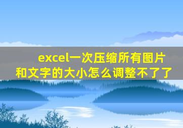 excel一次压缩所有图片和文字的大小怎么调整不了了