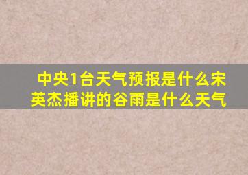 中央1台天气预报是什么宋英杰播讲的谷雨是什么天气