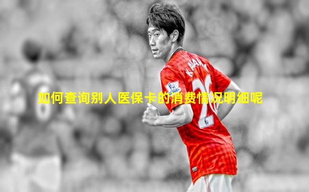 如何查询别人医保卡的消费情况明细呢