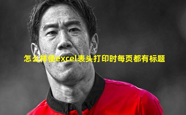 怎么样使excel表头打印时每页都有标题