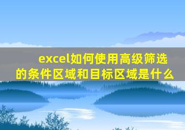 excel如何使用高级筛选的条件区域和目标区域是什么