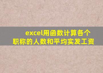 excel用函数计算各个职称的人数和平均实发工资