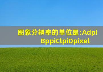 图象分辨率的单位是:AdpiBppiClpiDpixel