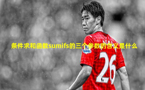 条件求和函数sumifs的三个参数的含义是什么
