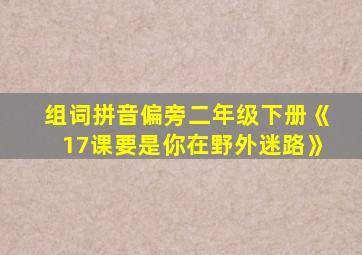 组词拼音偏旁二年级下册《17课要是你在野外迷路》